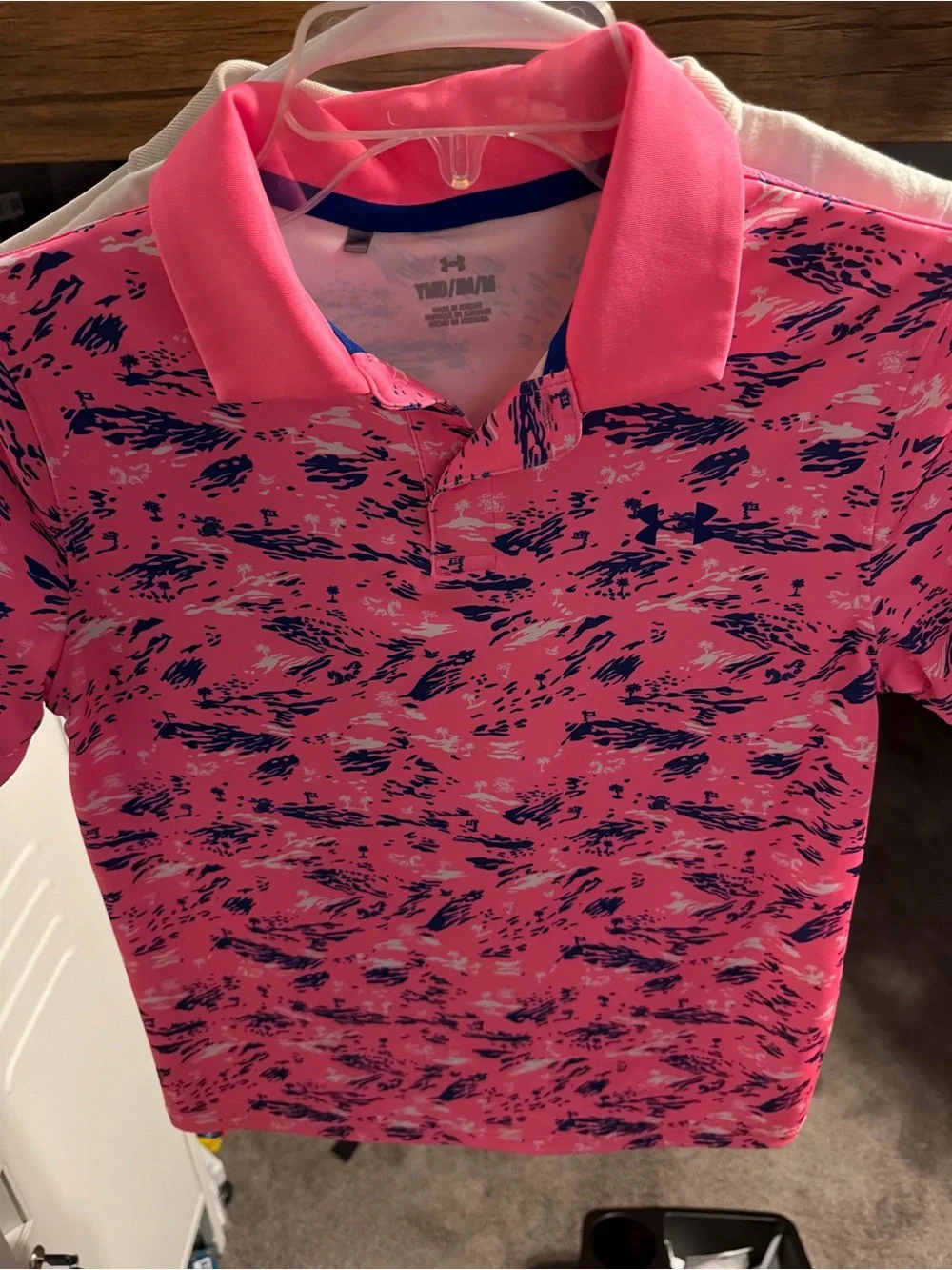 Under Armour Pink and Navy Camo Performance Polo